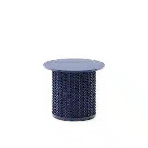 Kave Home Outdoor Bijzettafel Sedalis Aluminium en touw, 50cm - Donkerblauw - Rond