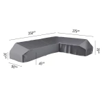 Loungeset platformhoes rechts 350x275x90xH30/45/70 cm AeroCover - Aerocover