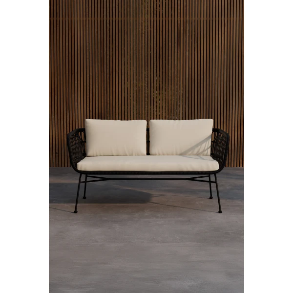 Nohr 3-zits Tuinbank Marison Rattan, 140cm - Zwart