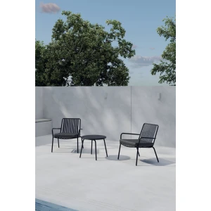 Nohr Loungeset Gared Met 2 stoelen en tafel - Zwart