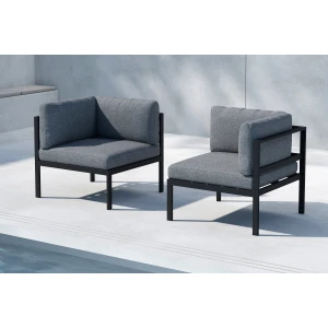 Nohr Loungeset Lasheka Hoekmodule - Grijs/Zwart