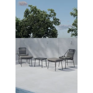 Nohr Loungeset Shiquita Met 2 stoelen, voetenbankje en tafel - Bruin