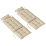Outsunny 2-delige set waterafstotende ligbedkussens tuinligbedkussen 50x116x5 cm, Beige