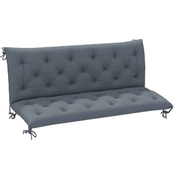 Outsunny Bankkussen 98x150x8 cm Dikke Schuimvulling Antislip Banden Polyester Hoes Vervormt Niet Elegant Design | Aosom.nl