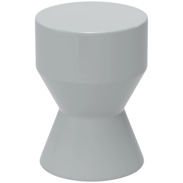 Outsunny Keramische Tuinkruk 120kg Belastbaar Ø33 x 45,5 cm Weerbestendige Tuin Kruk in Zandlopervorm Lichtgrijs