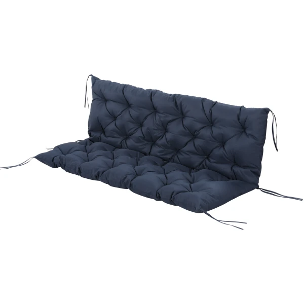 Outsunny Zitkussen Bankkussen met Bevestigingsbanden Dikke Schuimvulling Polyestergaas 150x98x8cm Voor Maximaal 3 Personen Bankbeschermer | Aosom.nl
