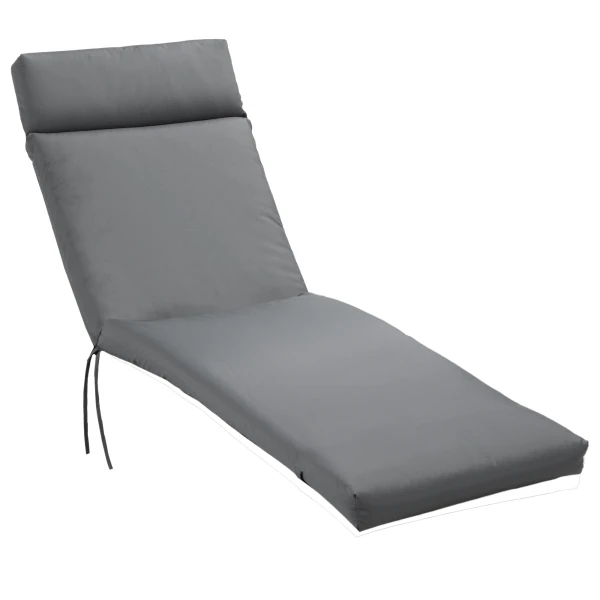 Outsunny loungekussen, weerbestendig, comfortabel, ideaal voor loungesets, 196 x 55 x 8 cm, donkergrijs | Aosom.nl