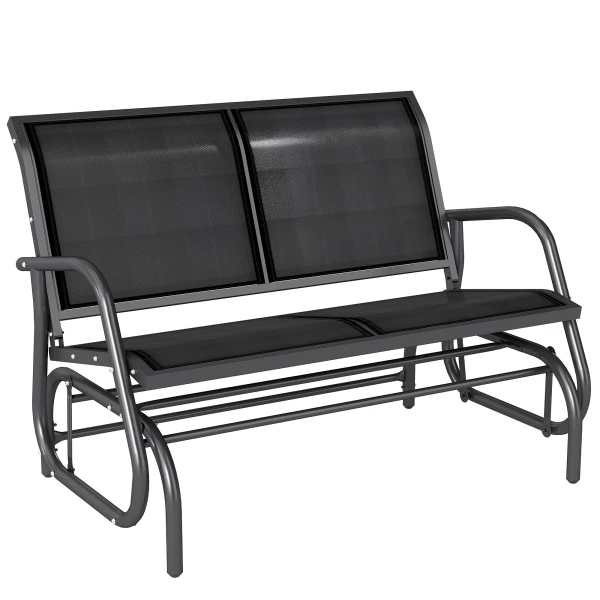 Outsunny schommelbank, comfortabele tuinschommel, weerbestendig met metalen frame, voor 2 personen, 150 x 100 x 150 cm, grijs | Aosom.nl
