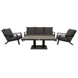 Qopps Atlanta loungeset 3zits 2 loungestoelen met Gooks up down tuintafel