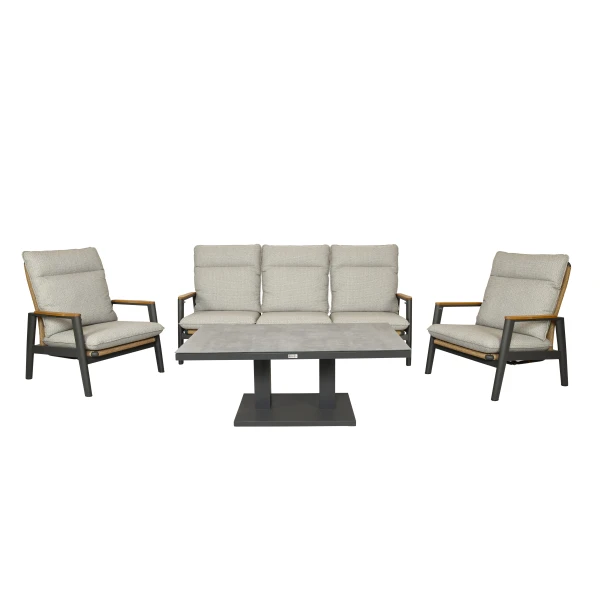 Qopps Yvori loungeset met Rubli up down tuintafel