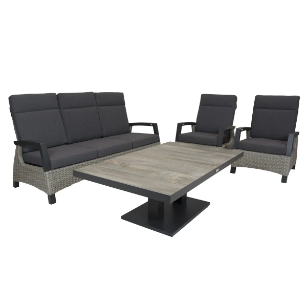 Qopps loungeset 3-zits bank met 2 stoelen Orlon tafel Camos