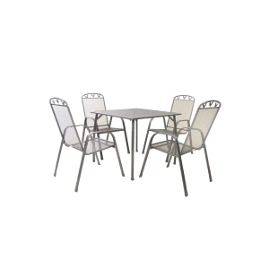 Greemotion Tuinset Toulouse (Tafel + 4 stapelstoelen, 90 x 74 x 90 cm)