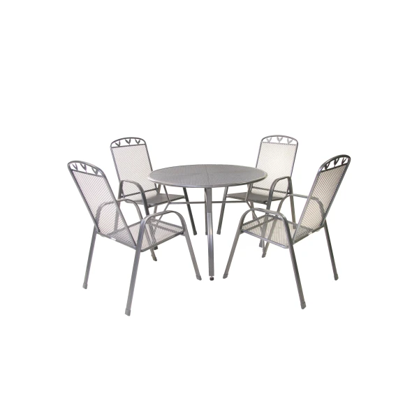 Greemotion Tuinset Toulouse (Tafel + 4 stapelstoelen, Ø100 x 74 cm)