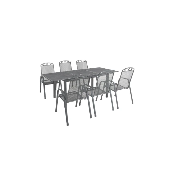 Greemotion Tuinset Toulouse (Uitschuifbare tafel + 6 stapelstoelen, 140-200 x 74 x 90 cm)