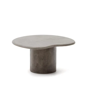 Kave Home Organische Salontafel 'Macarella' Beton, 83 x 77cm, kleur Grijs