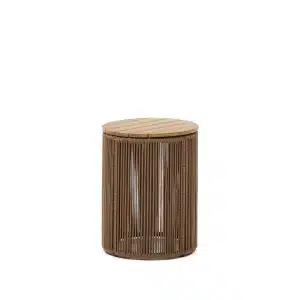 Kave Home Outdoor Bijzettafel 'Dandara' Acaciahout en touw, 40cm, kleur Beige