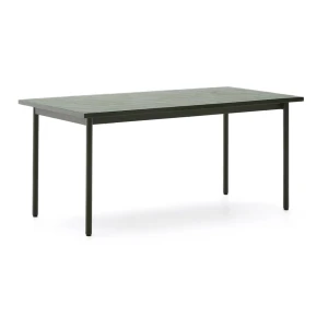 Kave Home Outdoor Eettafel 'Maurina' Cement en staal, 182 x 91cm, kleur Groen