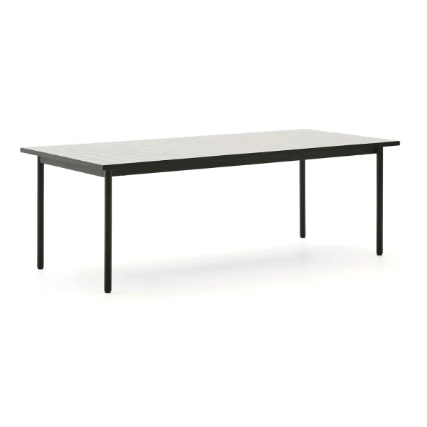 Kave Home Outdoor Eettafel 'Maurina' Cement en staal, 223 x 101cm, kleur Wit