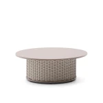 Kave Home Outdoor Salontafel 'Sedalis' Aluminium en touw, 99cm, kleur Taupe