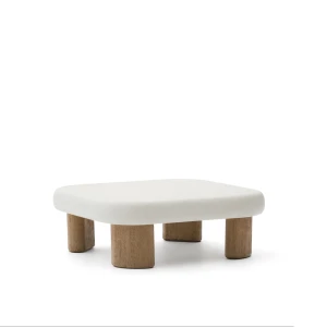 Kave Home Salontafel 'Labra' Cement en acaciahout, 80 x 80cm