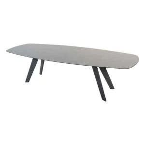 Montana tafel onderstel antraciet 280 x 113 cm barrel met blad antraciet keramiek terrazzo 4SO - 4so