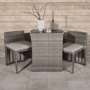 Nohr Bistroset 'Daneisha' Wicker, kleur Grijs