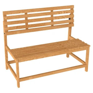 Outsunny 2-zits Tuinbank van Hout, Weerbestendige Zitbank, UV-Bestendige Tuinmeubelen met Omzetbare Rugleuningen 110x61x89cm, Teak