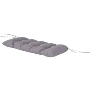 Outsunny Bankkussen 105 x 46 x 12,5 cm met Banden, Buiten Zitkussen voor Tuinmeubilair, Tuinbank, Grijs