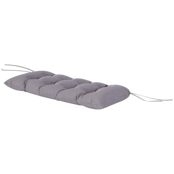 Outsunny Bankkussen 105 x 46 x 12,5 cm met Banden, Buiten Zitkussen voor Tuinmeubilair, Tuinbank, Grijs