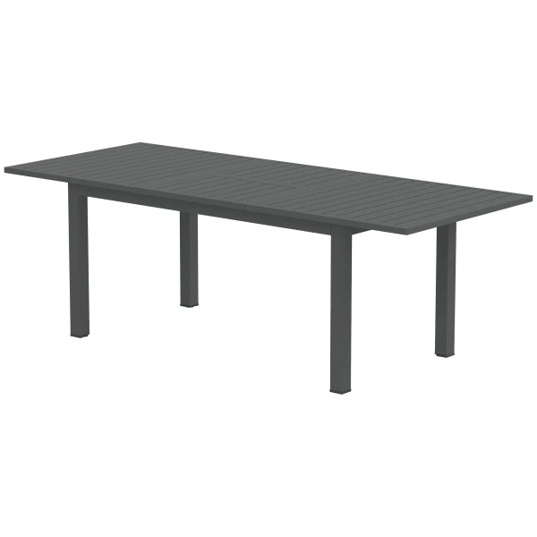 Outsunny Uitschuifbare Tuintafel Aluminium 160/220x90 cm Weerbestendig, Antislip Buffettafel Grijs