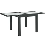 Outsunny Uitschuifbare Tuintafel voor Buiten, Weerbestendige Uitbreidbare Buffettafel, 160 cm × 80 cm × 75 cm, Zwart