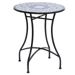 Outsunny mozaïektafel, ronde tuintafel, weerbestendig, perfect voor balkon en terras, elegant design, 80 cm, kleurrijk | Aosom.nl
