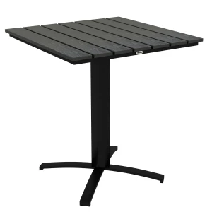 Outsunny terrastafel, duurzaam, voor 4 personen, weerbestendig aluminium frame, ideaal voor buiten, 70 x 70 x 76 cm, grijs | Aosom.nl