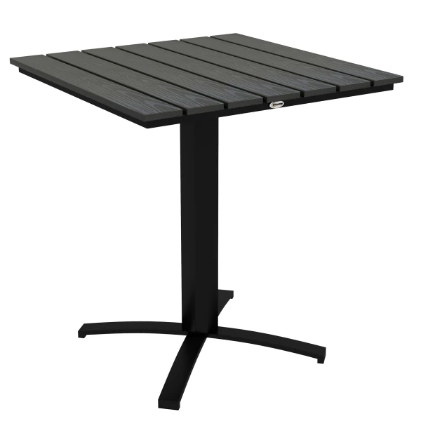Outsunny terrastafel, duurzaam, voor 4 personen, weerbestendig aluminium frame, ideaal voor buiten, 70 x 70 x 76 cm, grijs | Aosom.nl