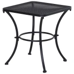 Outsunny tuin salontafel, stijlvolle bijzettafel, weerbestendig metaal, perfect voor terras, 100 x 60 x 45 cm, zwart | Aosom.nl