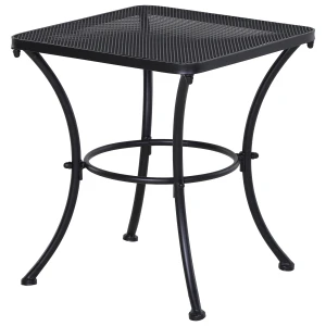 Outsunny tuin salontafel, stijlvolle bijzettafel, weerbestendig metaal, perfect voor terras, 100 x 60 x 45 cm, zwart | Aosom.nl
