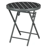 Outsunny tuin tafel, opvouwbaar en weerbestendig, ideaal voor buiten, ruimtebesparend, Ø45 x 50 cm, zwart | Aosom.nl