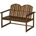 Outsunny tuinbank voor 2 personen, rustiek ontwerp, duurzaam grenenhout, weerbestendig, comfortabele zithoogte, 114 x 63 x 86 cm, bruin | Aosom.nl