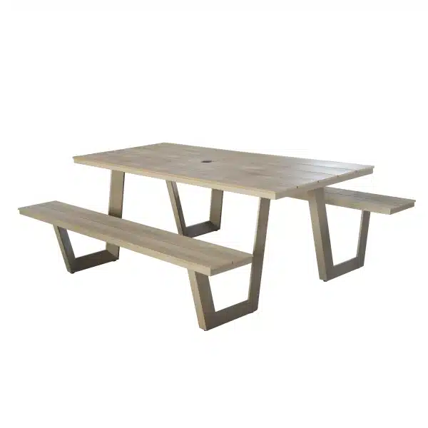 Vita Massa rechthoekige picknicktafel taupe
