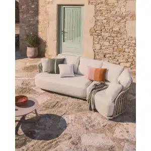 Kave Home Loungebank Osani Met 2-zits en ronde module - Beige/Taupe