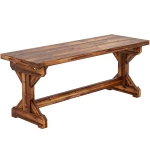 Outsunny 2-zits tuinbank weerbestendig houten zitbank parkbank met X-onderstel 240kg belastbaar 114 x 40 x 46 cm verkoold