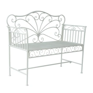 Outsunny tuinbank, 2-zits metalen zitbank, weerbestendig tuinmeubilair, elegant design, ideaal voor buitengebruik, wit | Aosom.nl