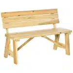 Outsunny tuinbank voor 2 personen, duurzaam sparrenhout, klassiek design, weerbestendig, 116 x 56 x 80 cm, naturel | Aosom.nl