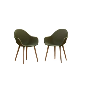 Annestad dining chair green/teak look Eurofar - Eurofar