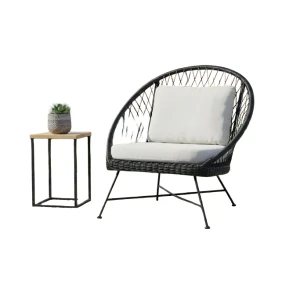 Batea lounge chair 96x95,5x96,5 black alu/black wicker Eurofar - Eurofar
