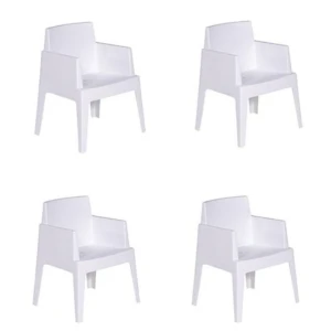 Box Tuinstoel Wit 4 stuks tuinmeubel Garden Impressions - Garden impressions