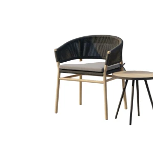 Denver dining chair anthracite alu/rope anthracite/acacia teak look Eurofar - Eurofar