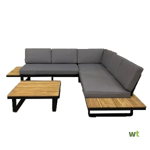 Dilos loungeset zwart hoekset L253 x B253 cm Eurofleur Aanbieding - Eurofleur aanbieding