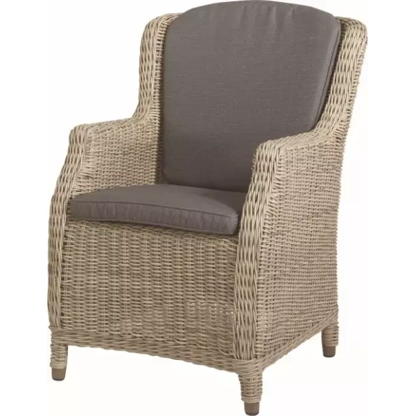 Dining Tuinstoel Brighton Antraciet Naturel Stoel Buiten 4SO