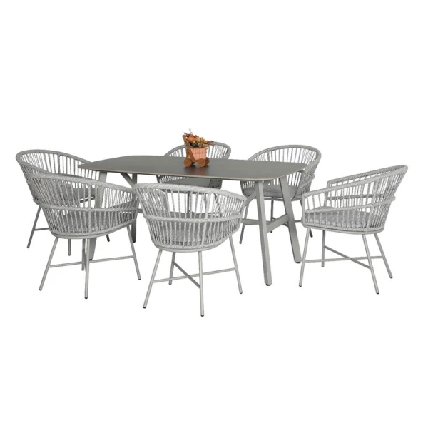 Diningset Cossato Oropa White Oosterik Home - Oosterik home